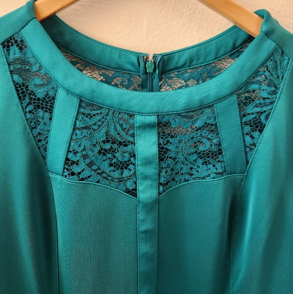 Lane Bryant‎ Plus Size Teal Scuba Lace Fit & Flare Dress Size 18/20 1X XXL - Picture 3 of 11